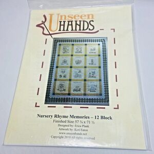 Quilt Pattern Unseen Hands Nursery Rhyme Memories Embroidery Uncut Erica‎ Plank